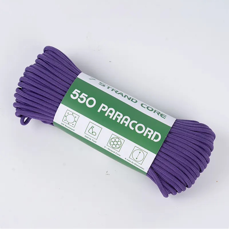 7 Strand Core 4mm Roxo Sólido 550 Poliéster Paracord